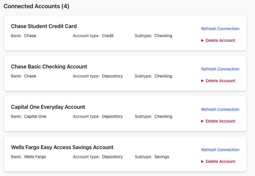 Connected accounts overview
